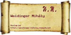 Weidinger Mihály névjegykártya